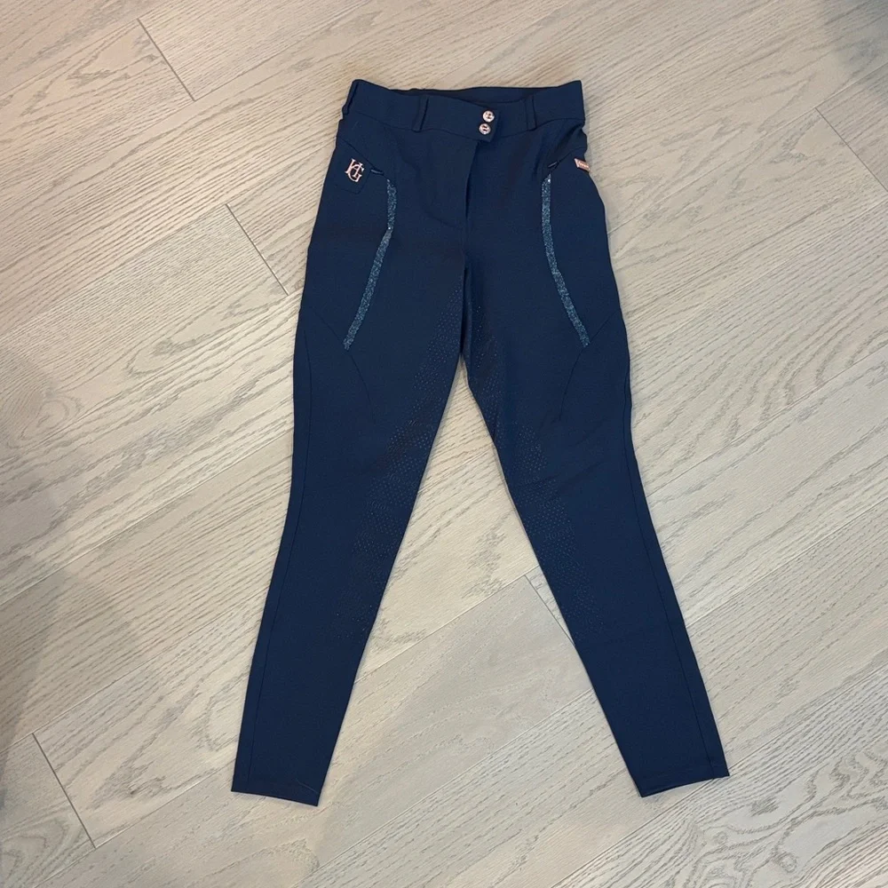 Navy Performance Riding Leggings - Picture 1 of 8